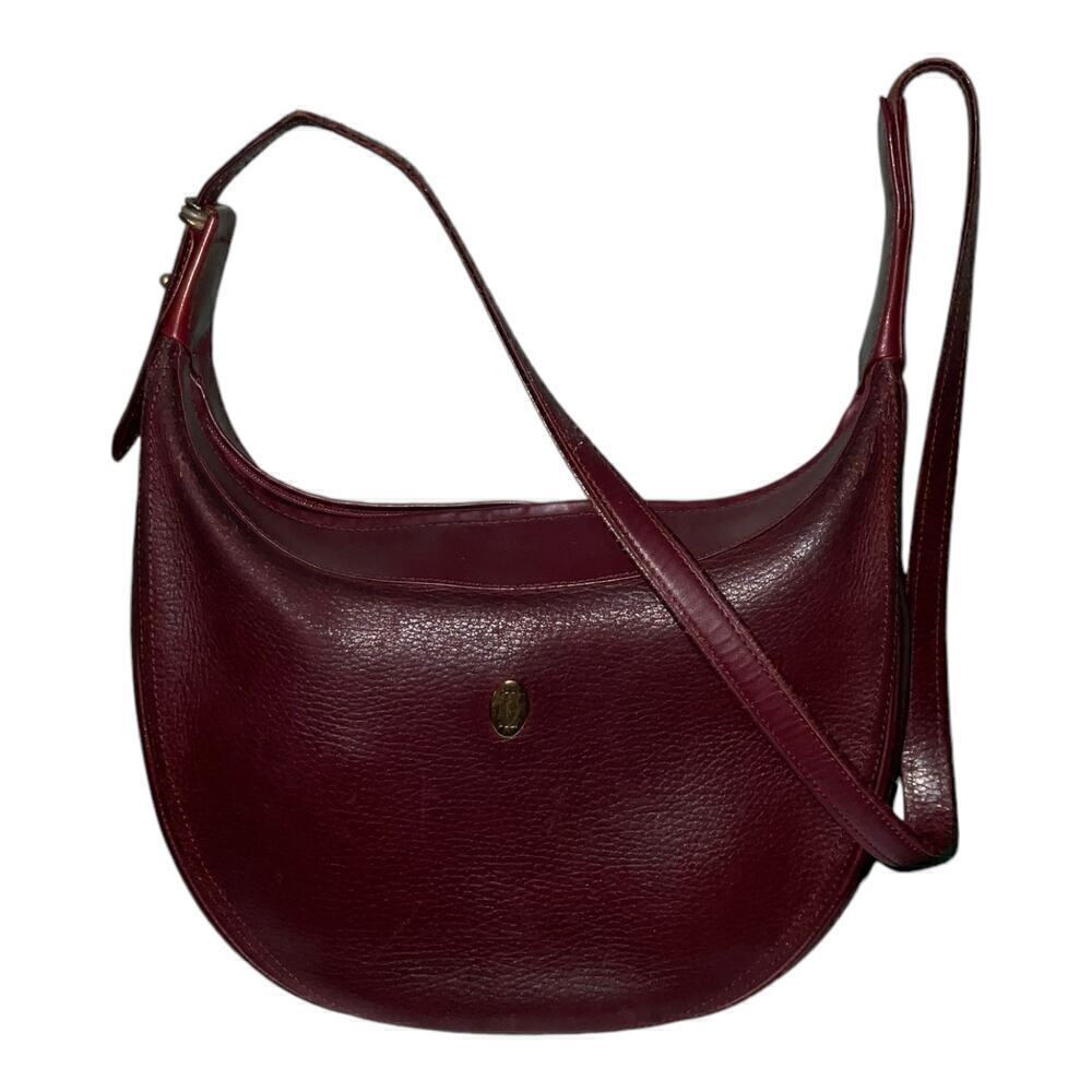 CARTIER Must De Vintage Bordeaux Pebbled Leather Shoulder Bag - Picture 13 of 14